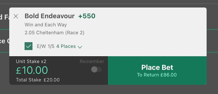 each way betting horse racing