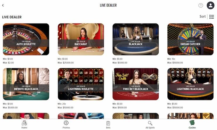 Caesars NJ Live Dealer Games