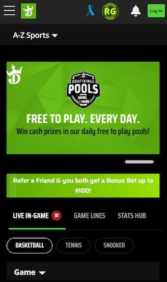 DraftKings Tennessee Mobile Experience