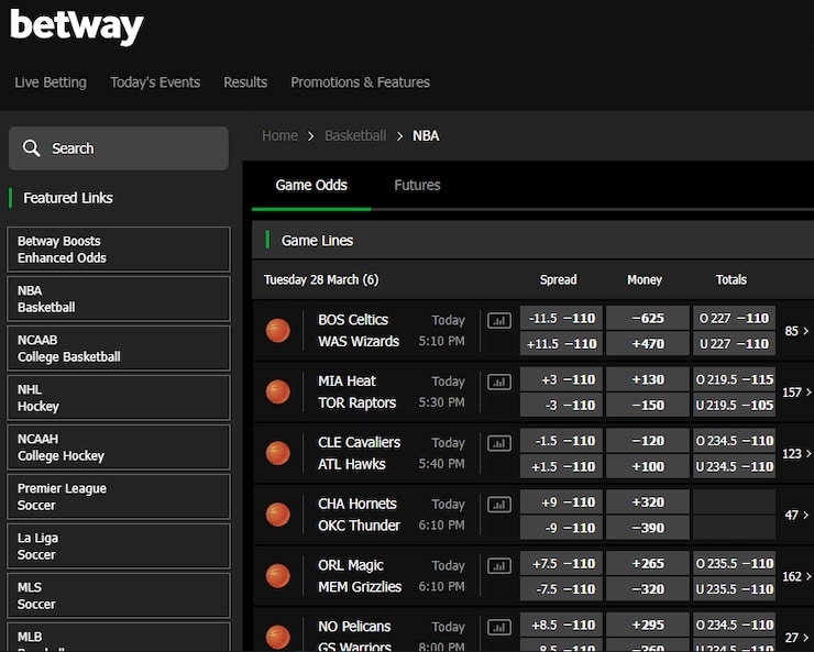 Betway New Jersey sports betting site