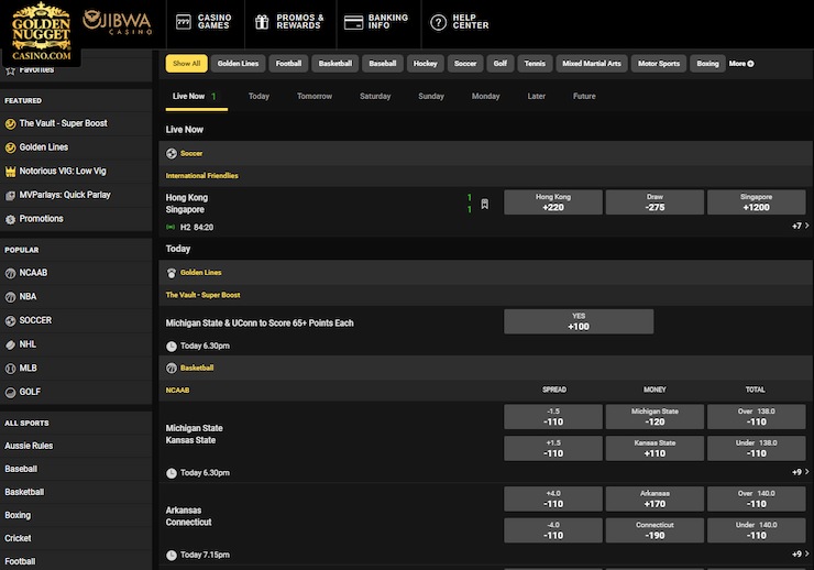 Golden Nugget MI Online Gambling Page