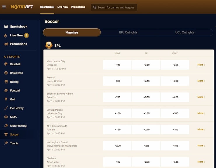 WynnBet New Jersey online sports betting site