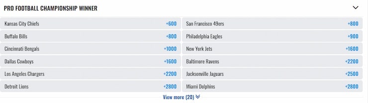 FoxBET NJ Football Markets