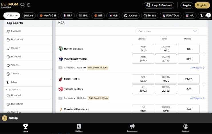 BetMGM Colorado Online Gambling Page