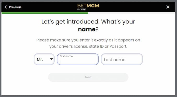 BetMGM Registration