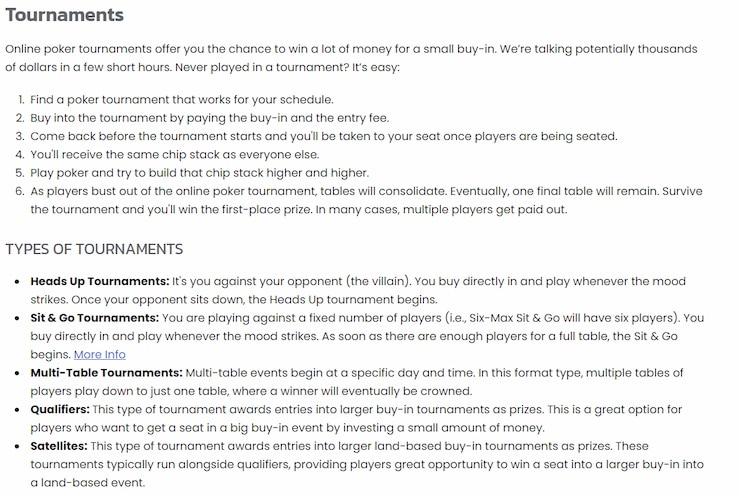 BetMGM New Jersey Poker Sites Tournaments