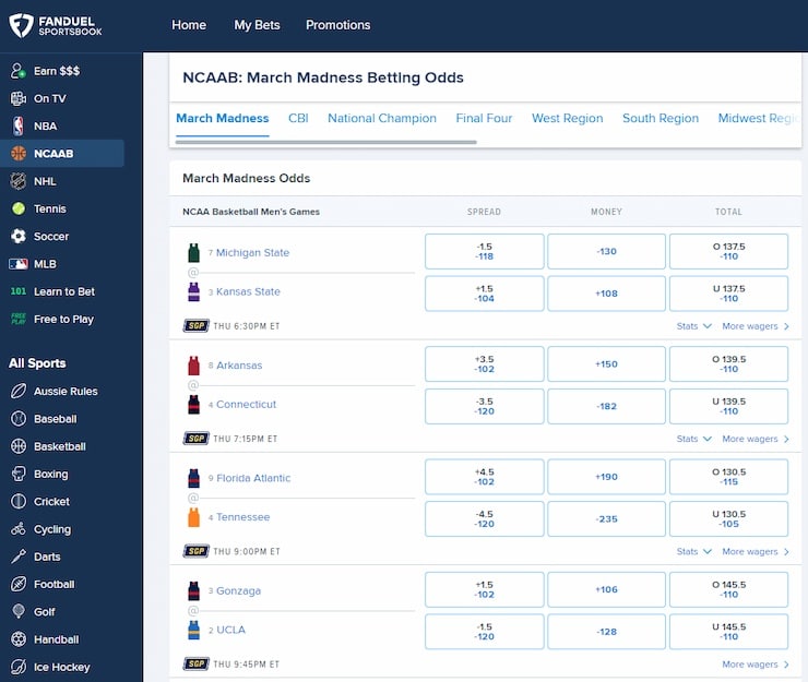 FanDuel US online gambling