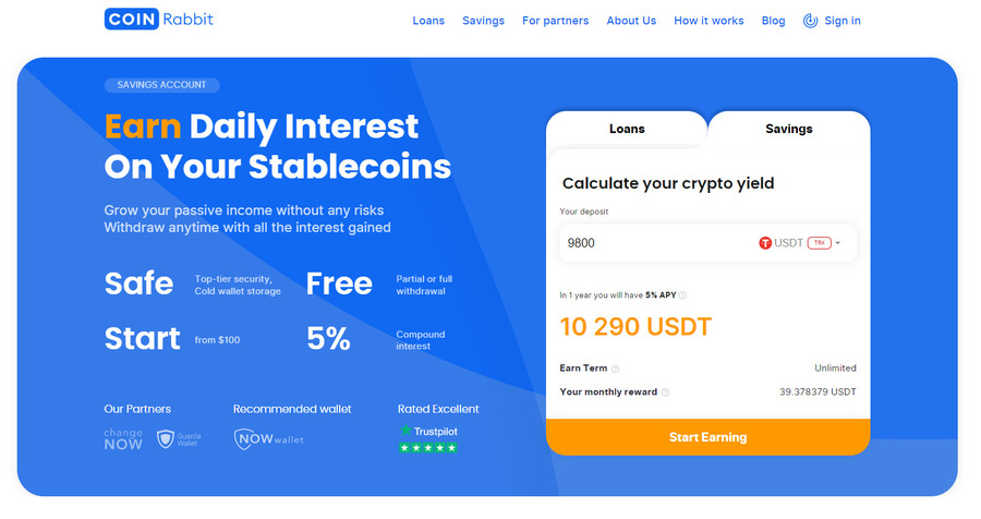 CoinRabbit allows investors to earn daily interest on five cryptocurrencies.