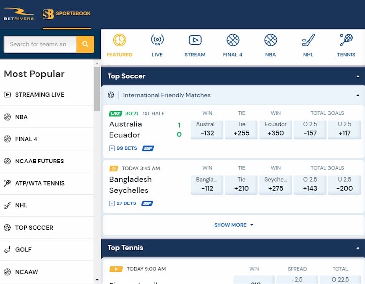 BetRivers New Jersey online sports betting site