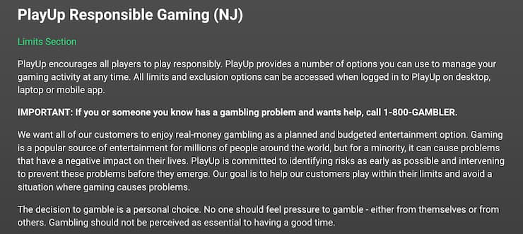 playup nj responsible gambling