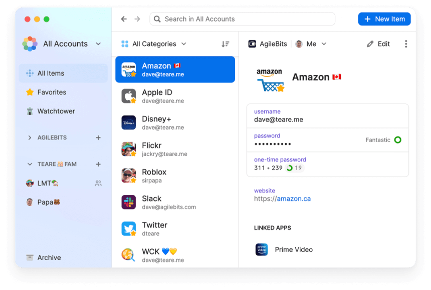 1password dashboard