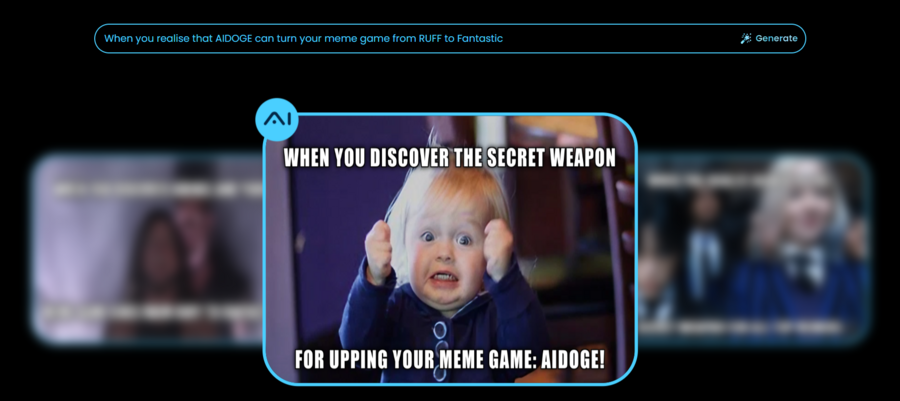 Example of how the meme generation platform will look once it’s officially launched