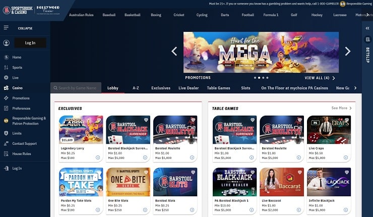Barstool $10 Deposit Online Casino