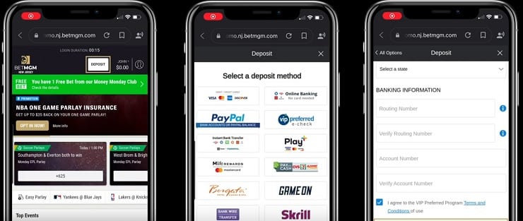 BetMGM Mobile Deposit
