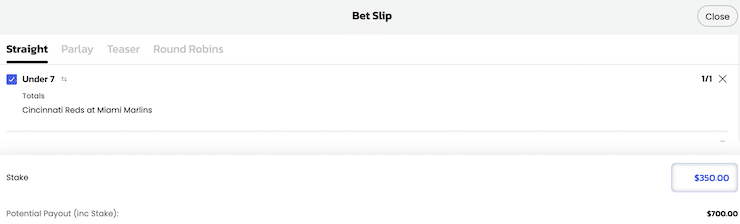 Betting slip at BetMGM ohio
