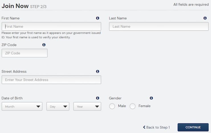 BetRivers Sportsbook NY Sign Up Step 3