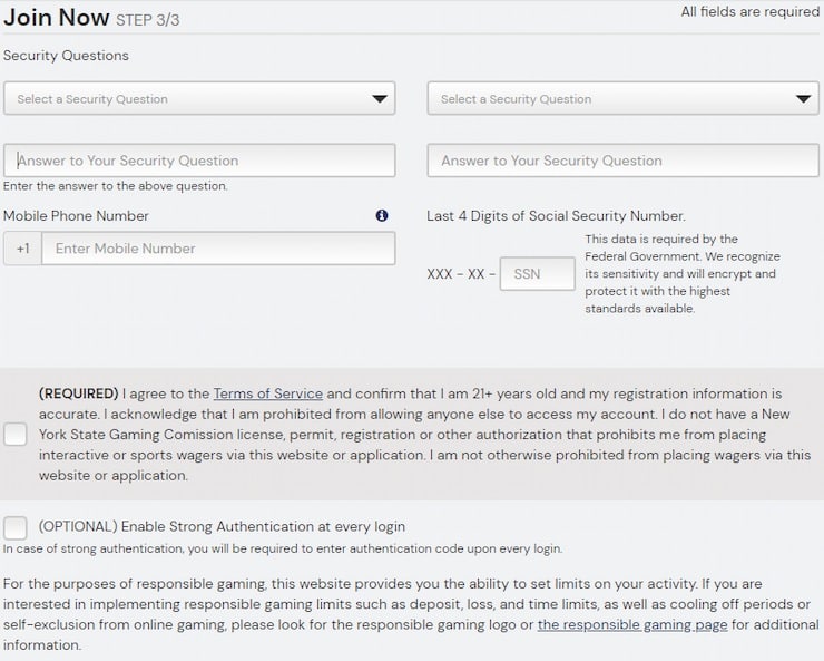 BetRivers Sportsbook NY Sign Up Step 4
