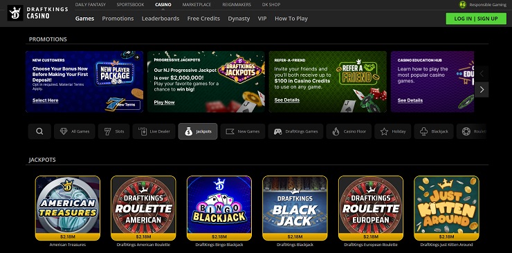 DraftKings Casino Online Slots Jackpots