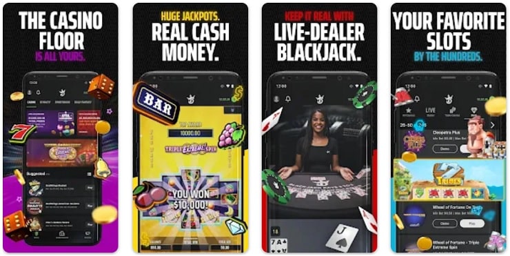 DraftKings Mobile Casino Screens