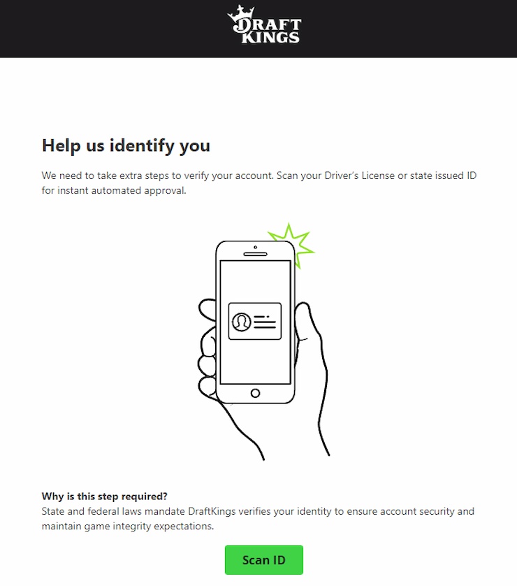 DraftKings OH Account Verification