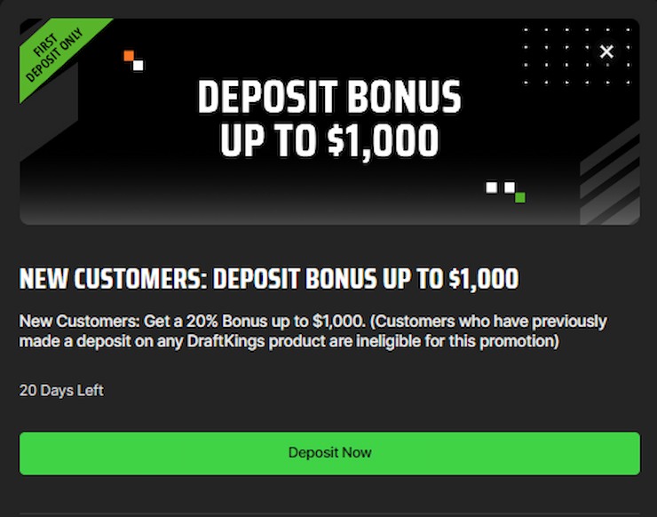 DraftKings OH Deposit Match Bonus