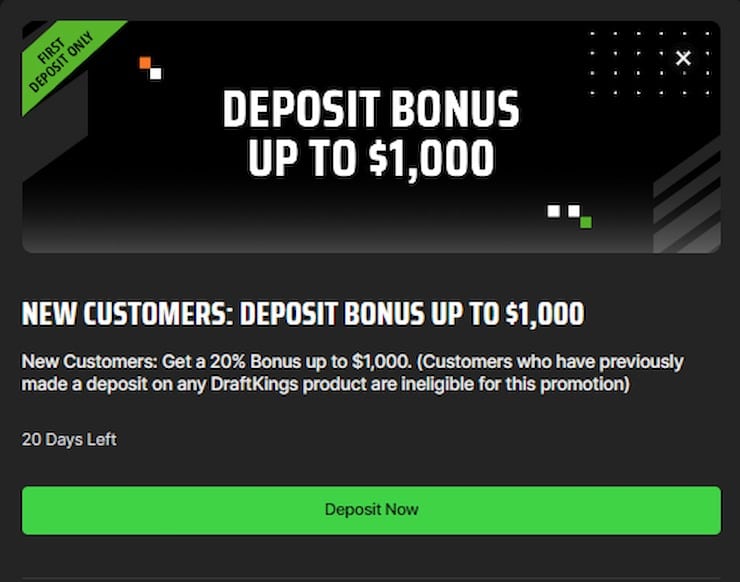 DraftKings OH Deposit Match Bonus