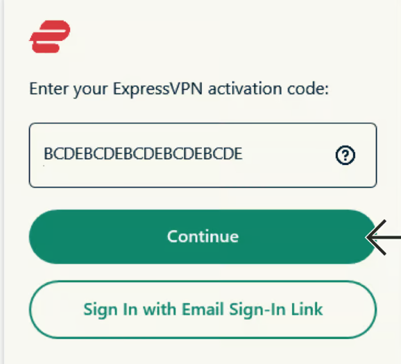 ExpressVPN Windows setup enter activation code