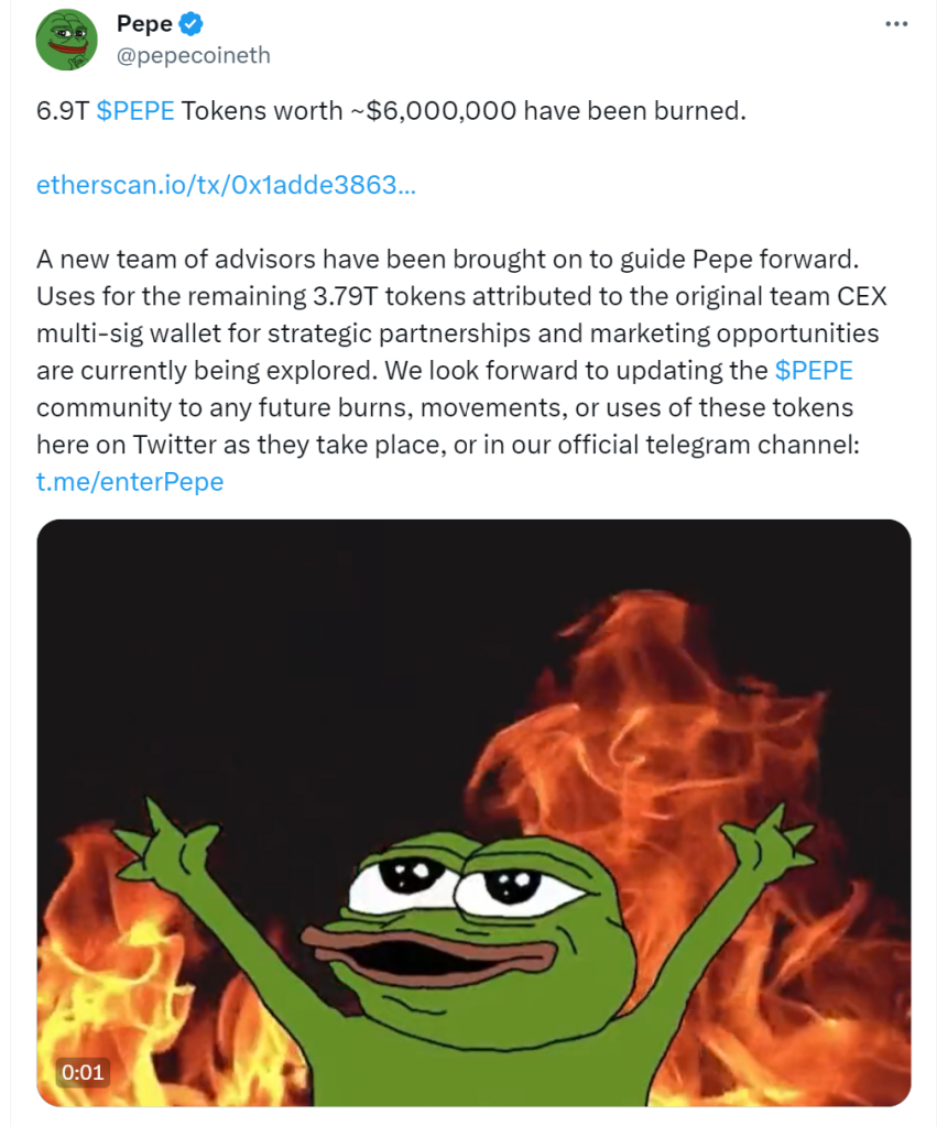 Latest post about the future of Pepe Coin.