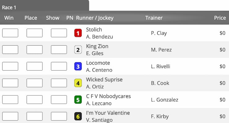 Parimutuel betting horse racing