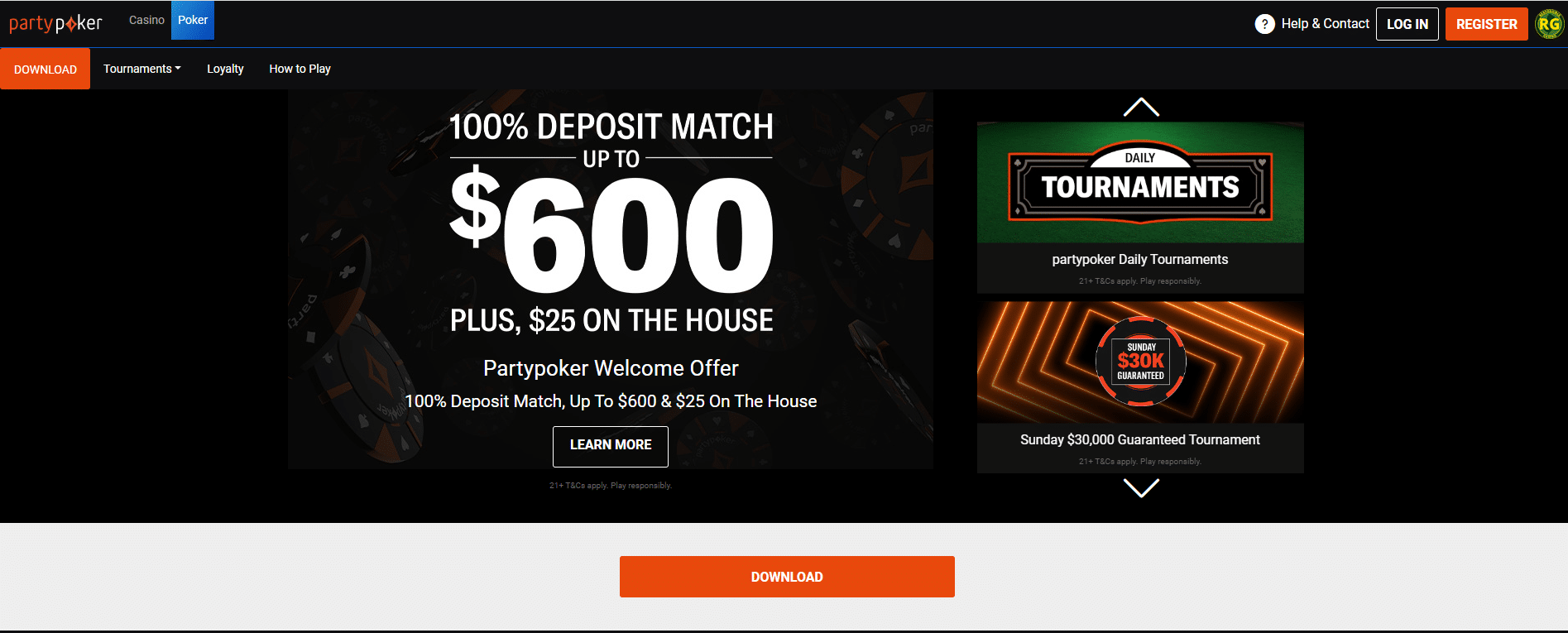 partypoker homepage