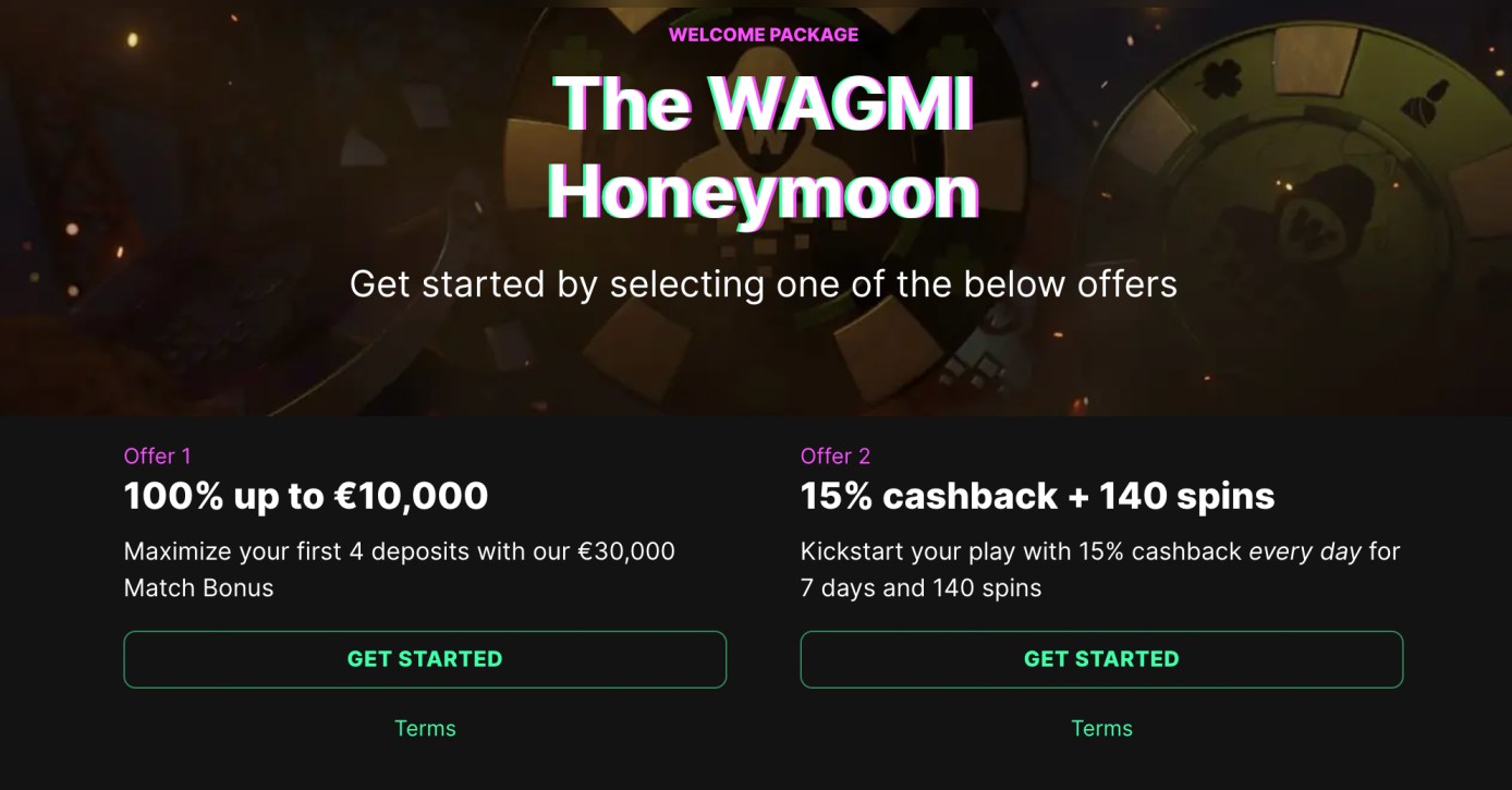 Wagmi Casino welcome package