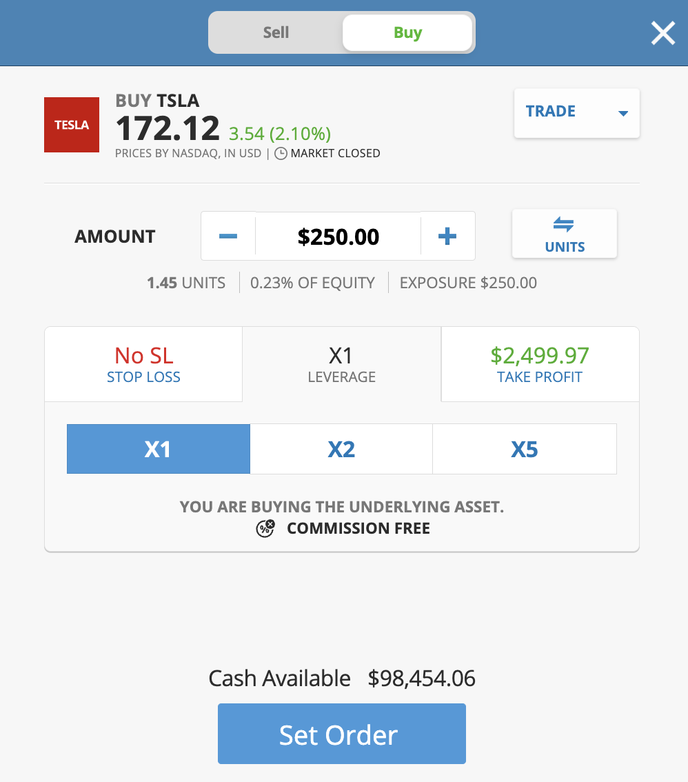 Buy stocks on eToro at 0% commission 