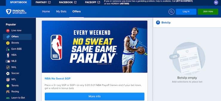 FanDuel New York promotions