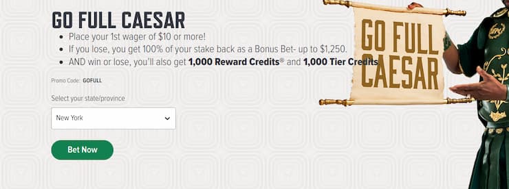 Caesars NY promo step 1