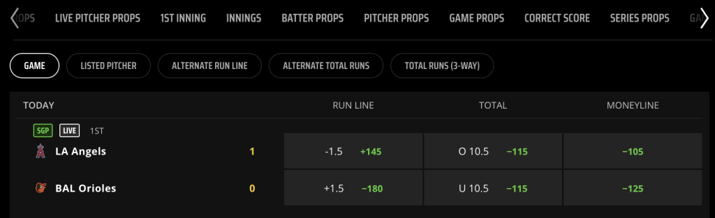 DraftKings MLB Bet Types