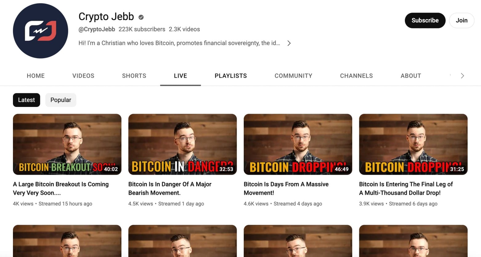 Crypto Jebb YouTube