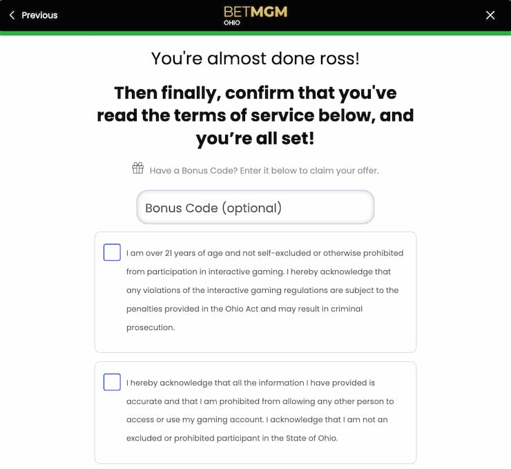 bet mgm ohio registration step 3