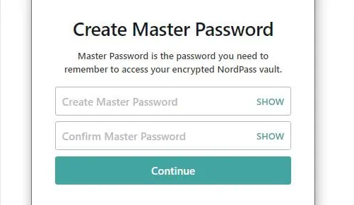 Create Master Password and Set NordPass as Default Password Manager
