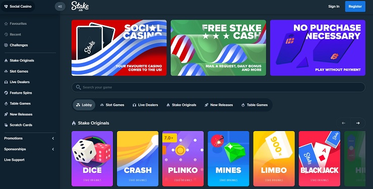 Stake.us Oregon Online Casino