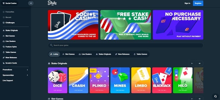 Stake.us Nebraska Online Casino