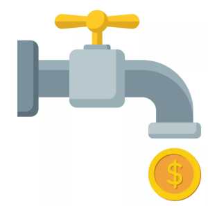 Crypto faucet icon courtesy of VectorStock.com 