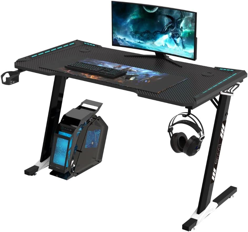 Designa Computer Desk Racing Style, 47 inch Gaming Desk, Writing Home Office Desk with Free Mouse Pad, USB Handle Rack, Cup Hold