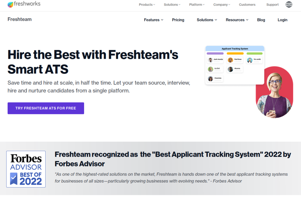 freshteam applicant tracking software