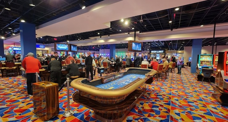 Hard Rock Casino gaming floor with craps table