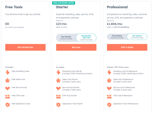 hubspot CRM pricing