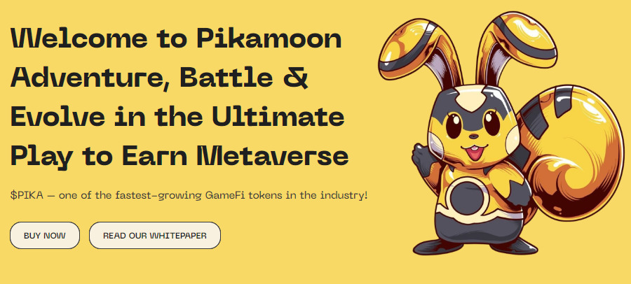 Pikamoon is a penny coin and a GameFi token supporting a Pokemon-inspired P2E game.