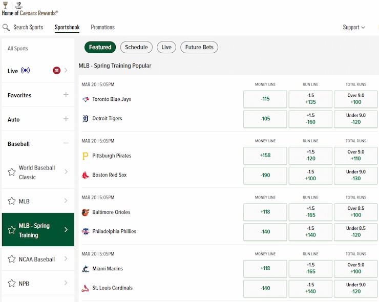 Caesars Indiana Online Sports Betting Site