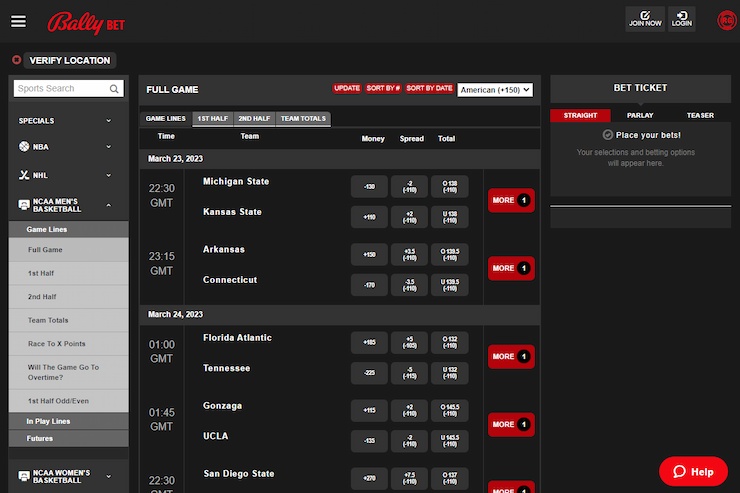 Bally Bet Indiana Online Sports Betting Site
