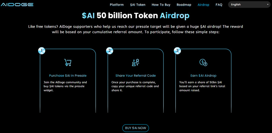 AiDoge is preparing an airdrop for all presale participants. 