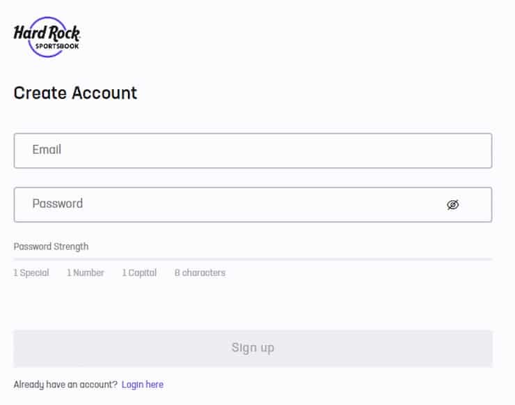 Hard Rock TN Sign-Up Process